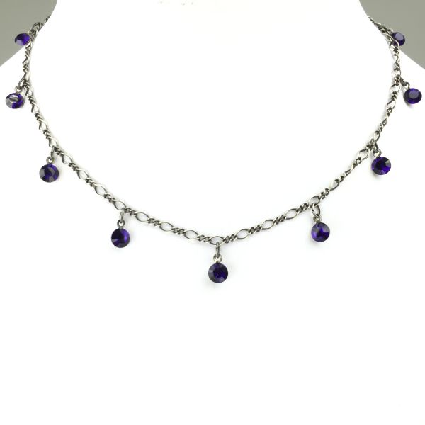 Konplott Tutui purple velvet Halskette steinbesetzt 5450527641234