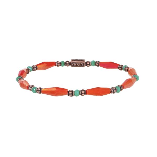 Petit Glamour d´Afrique - elastisches Armband Orange - Kupfer