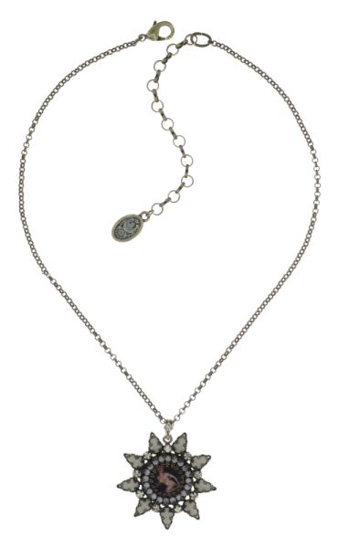 Konplott Striptease Halskette mit Anhänger in schwarz/weiß Größe M 5450543776316