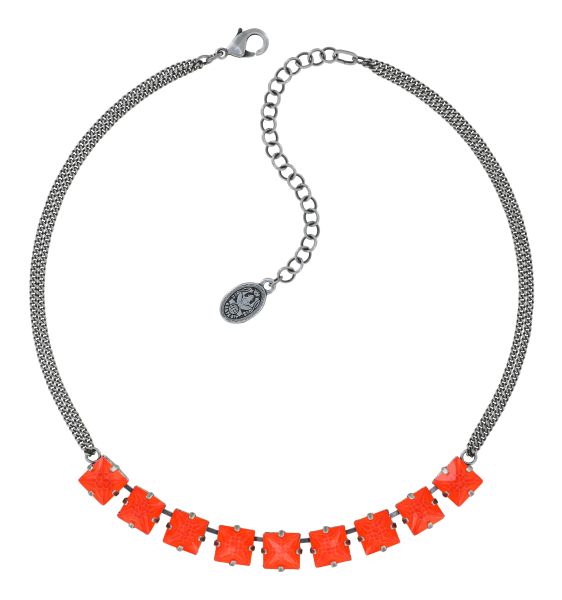 Halskette - Punk Classics red/orange size L Pyramidenförmig geschliffen