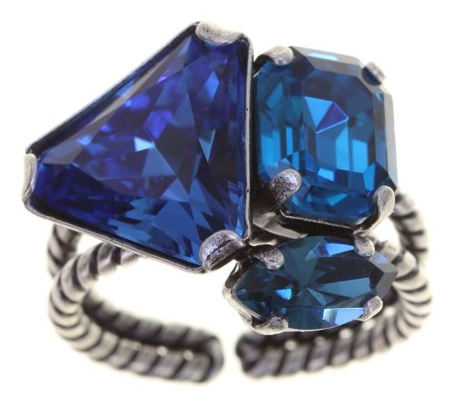Konplott Mix the Rocks Ring in crystal blau 5450543790237