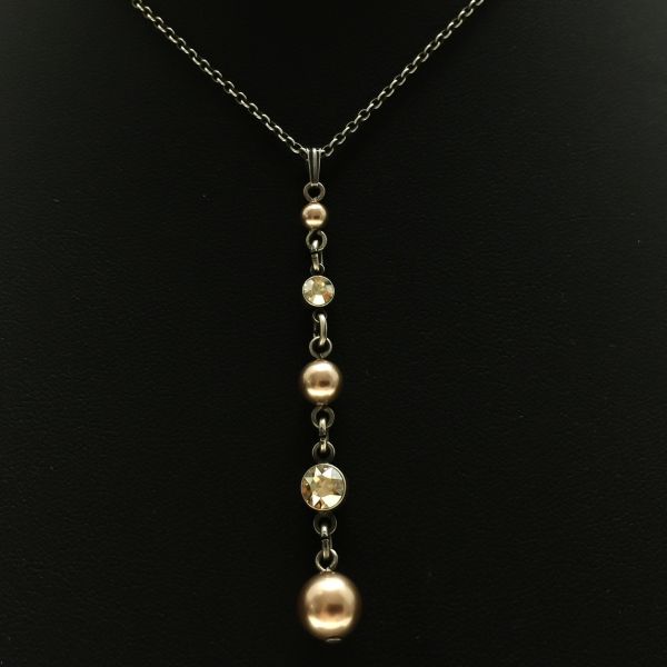 Pearl Shadow crystal golden shadow Halskette in Y-Form