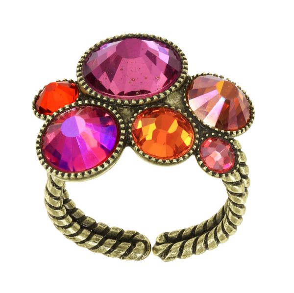 Water Cascade GLAM - Ring Coralline, Orange - Messing