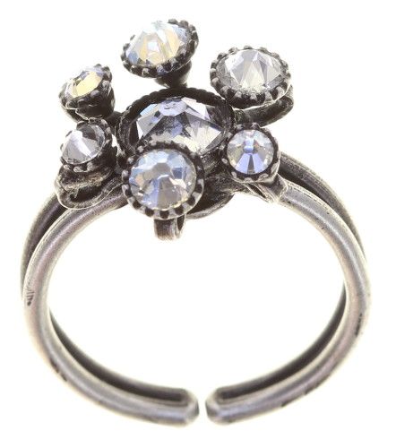 Konplott Alien Caviar Ring Crystal Clear in weiß 5450543895758