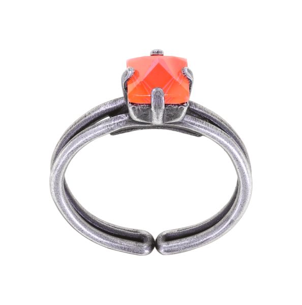 Ring - Punk Classics red/orange size S Pyramidenförmig geschliffen