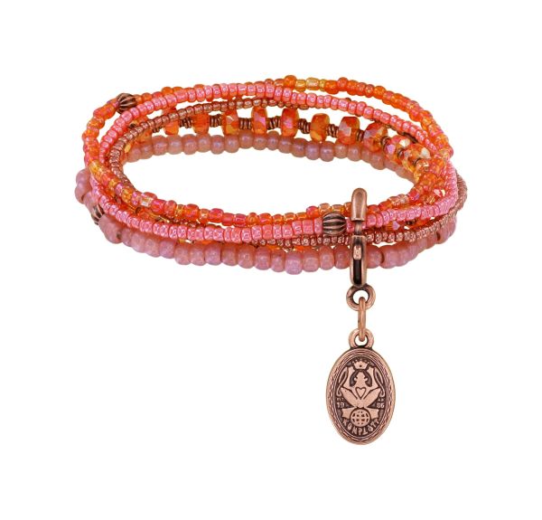 Petit Glamour d´Afrique Armband elastisch Antikkupfer Orange