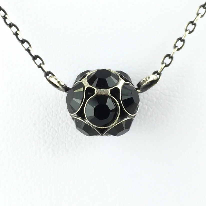 Disco Balls schwarze Halskette mit Anhänger M, Silbern Schwarz  5450527598538 - Konplott