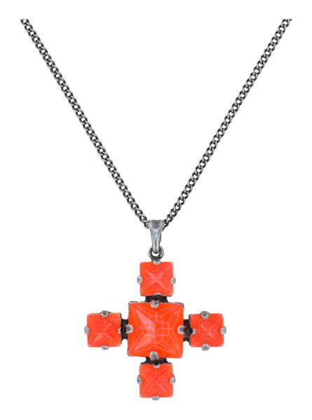 Halskette mit Anhänger - Punk Classics red/orange size L,S Pyramidenförmig geschliffen
