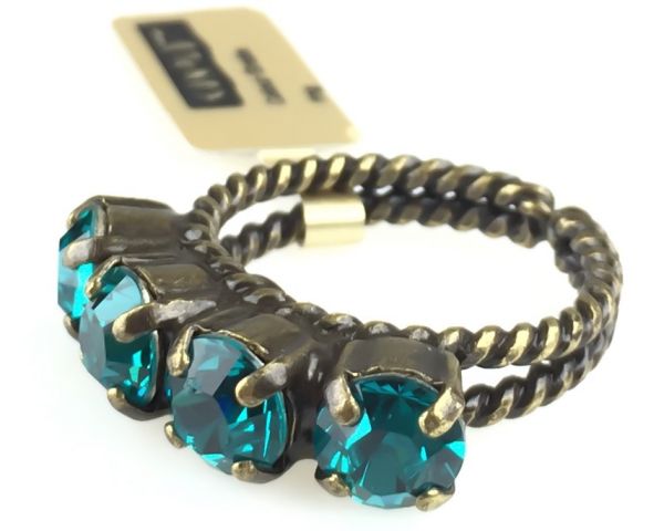 Konplott Colour Snake Ring in Blue Zircon, dunkeltürkis 5450527640916