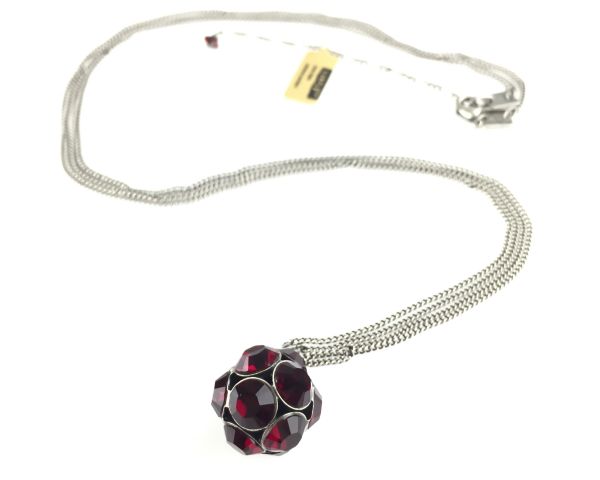 Konplott Disco Balls Halskette in siam rot lang mit Anhänger Größe L 5450527597289