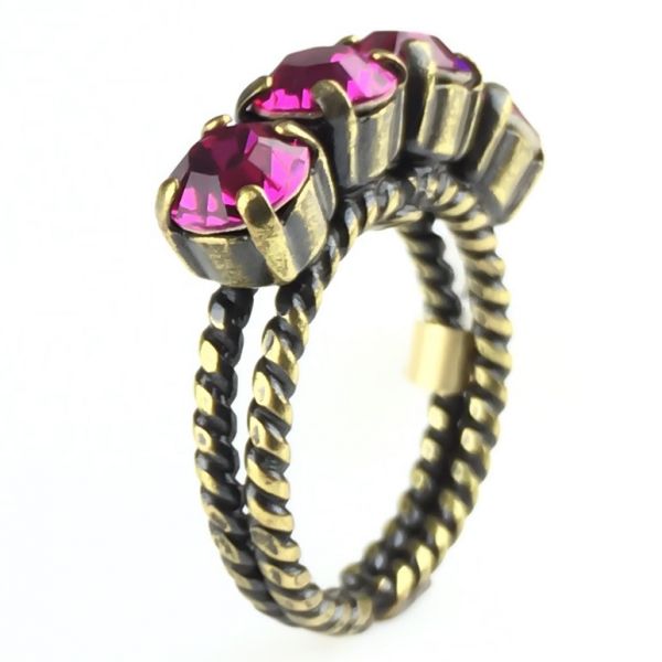 Colour Snake Ring in fuchsia, pink