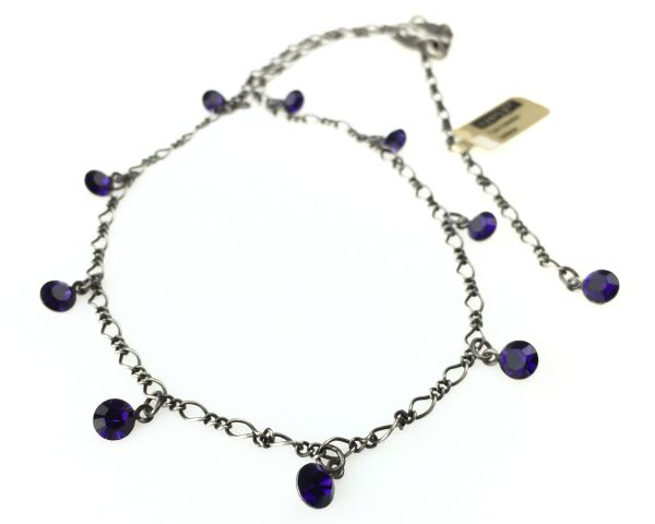 Konplott Tutui purple velvet Halskette steinbesetzt 5450527641234