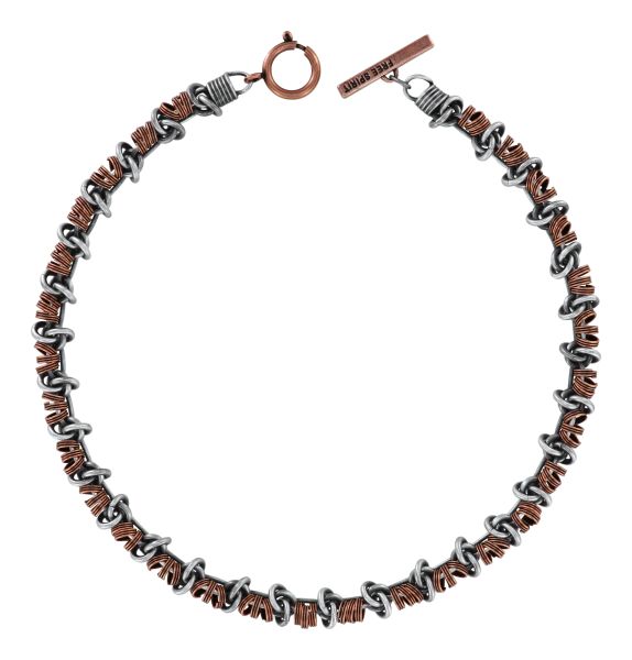 Free Sprit Halskette Kupferfarben, Grau - Antiksilber/Antikkupfer