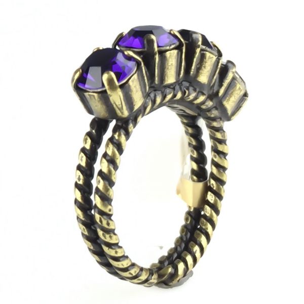 Colour Snake Ring in Purple Velvet, dunkellila