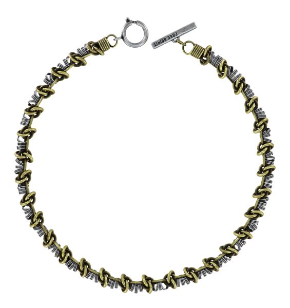 Free Sprit Halskette Beige, Grau - Antiksilber/Antikmessing