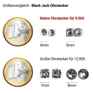 Vorschau: Konplott Black Jack Ohrstecker klassisch rund klein in grey black diamond 5450527725446