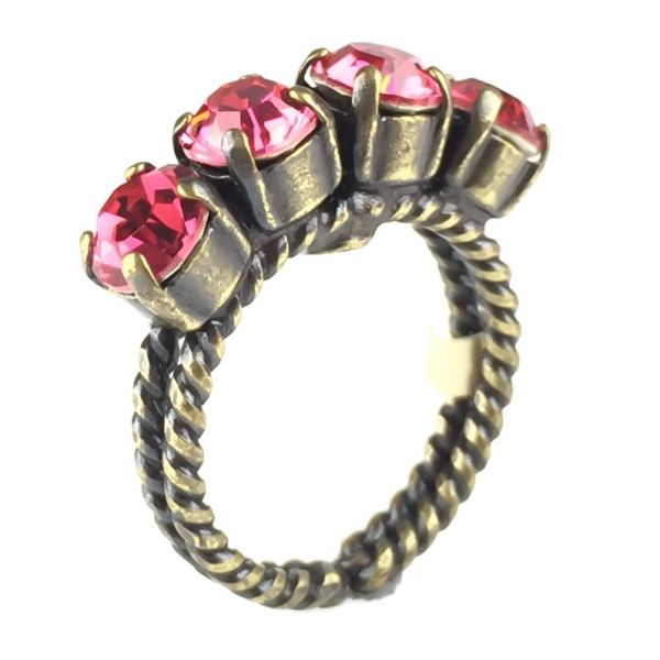 Colour Snake Ring in Indian Pink, pink/rot