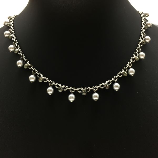 Pearl Shadow black diamond Halskette steinbesetzt