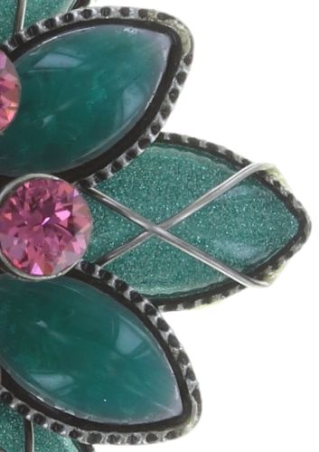 Konplott Psychodahlia Halskette mit Anhänger in grün/pink Silberfarben 5450543734668