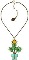 Konplott Sunflower Halskette mit Anhänger in gelb/weiß/grün Größe L 5450543737539