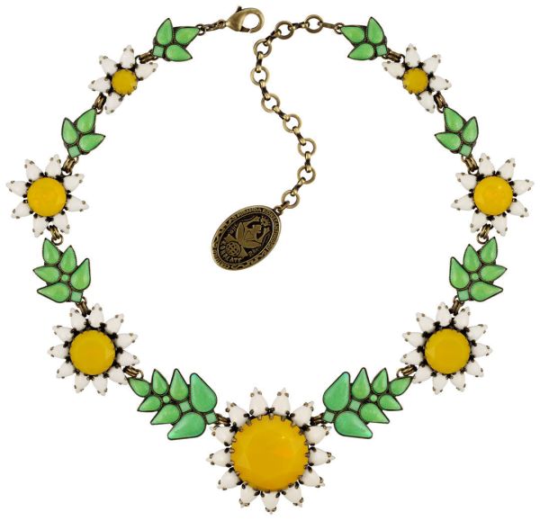 Sunflower Halskette in gelb/weiß/grün