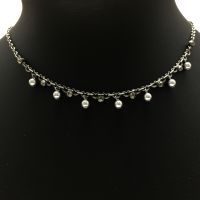 Konplott Pearl Shadow black diamond Halskette partiell steinbesetzt 5450527598835
