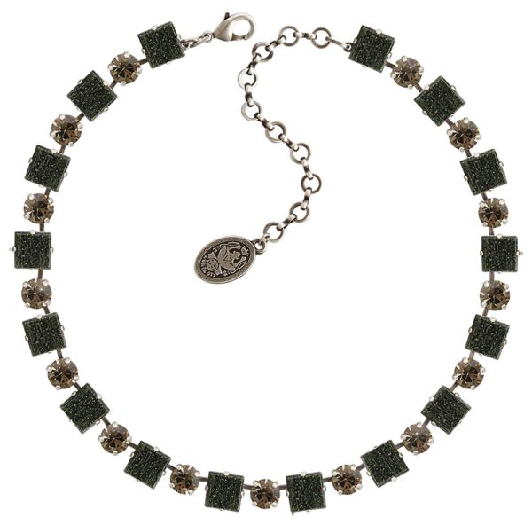 Cleo Halskette steinbesetzt in schwarz