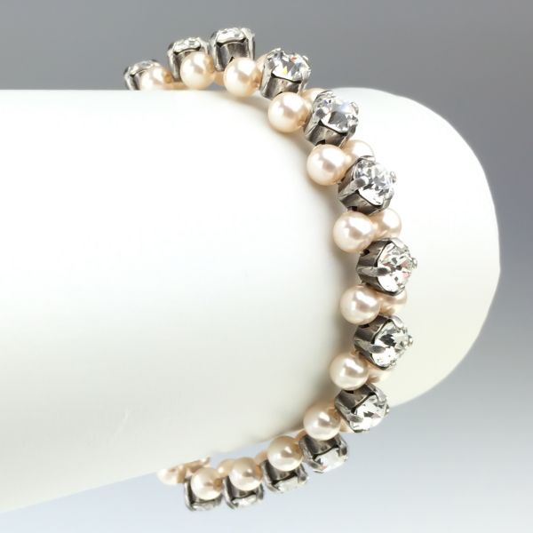 Pearl Shadow crystal Armband elastisch (S)