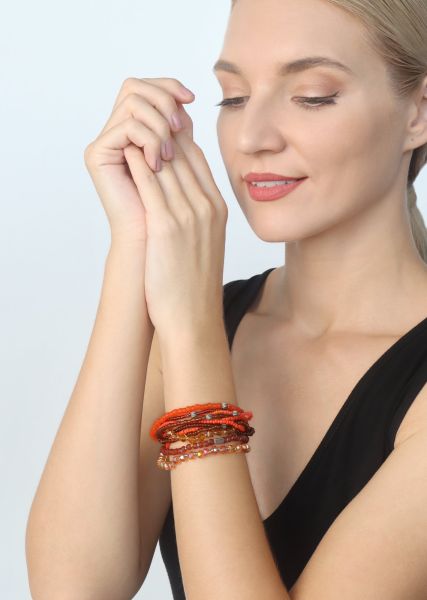 Petit Glamour d´Afrique Armband elastisch Antiksilber Orange