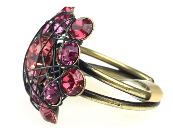 Bended Lights Ring in Koralle/ Pink