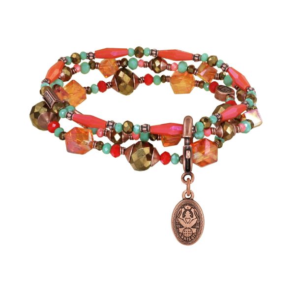 Petit Glamour d´Afrique - elastisches Armband Orange - Kupfer