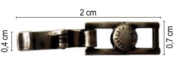 Armband Verlängerung klein in dunklem silber/schwarz