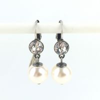Konplott Pearl Shadow crystal - Perlen Ohrhänger mit Klappverschluss 5450527598941
